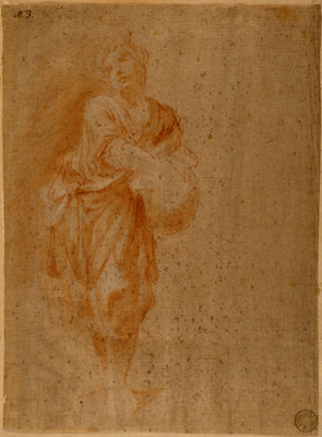 Pasinelli Lorenzo-Figura femminile con turbante e cesto nelle mani